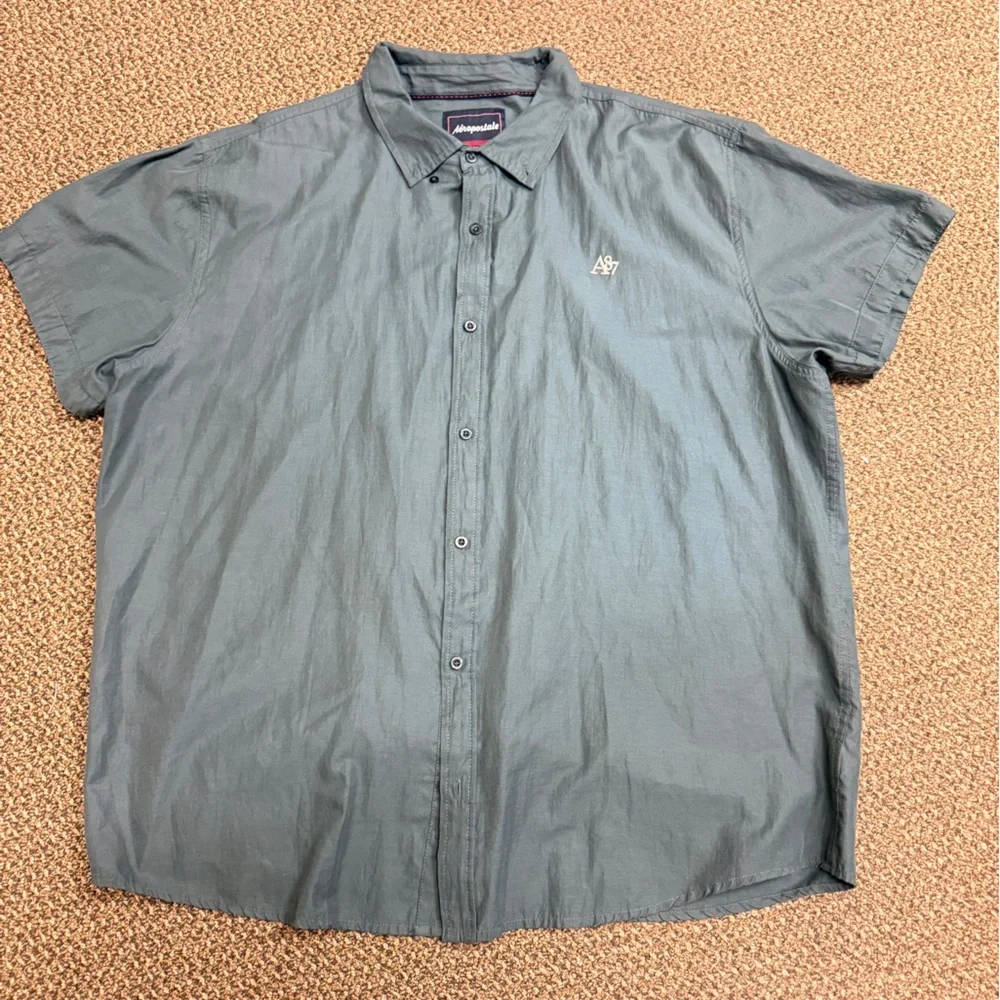 Aeropostale Men's Dark Sage Green‎ Button Down Shirt